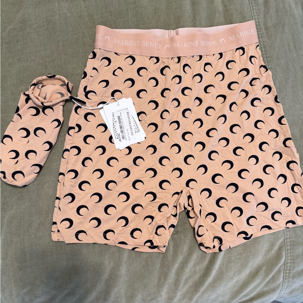 Marine Serre Pink Crescent-Print Women’s Shorts